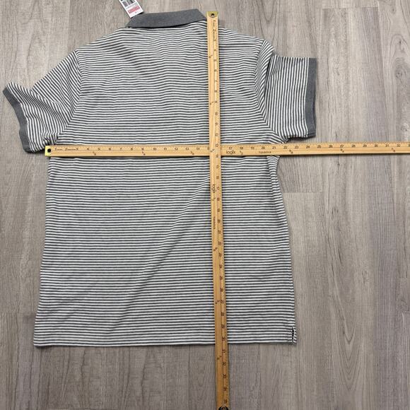 Vineyard Vines Feeder Stripe Stretch Pique Polo Shirt Medium Gray Heather NEW - Picture 7 of 8